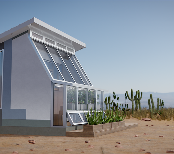 Passive solar greenhouse home