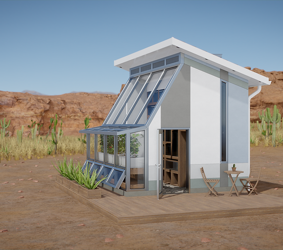 Passive solar greenhouse home