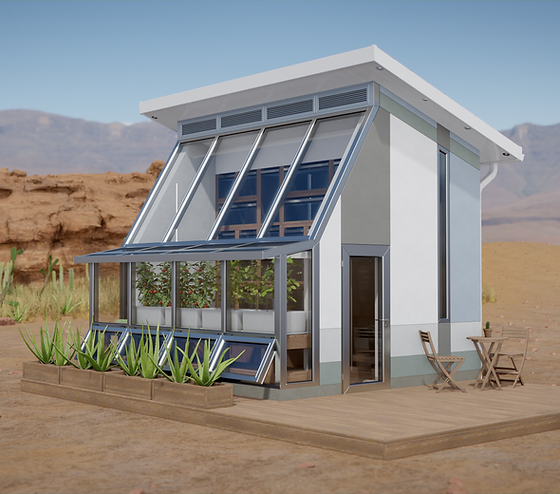 Passive solar greenhouse home